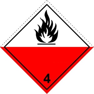 Label of Class 4.2 substances liable to spontaneous combustion